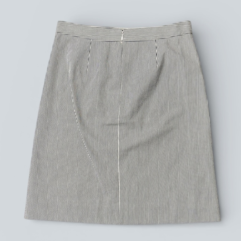 J.Crew Black & White Striped Seersucker A-Line Skirt with Pockets - Picture 5 of 9